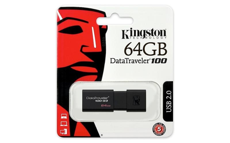 USB Flash Kingston DataTraveler 100 G3 64GB černý