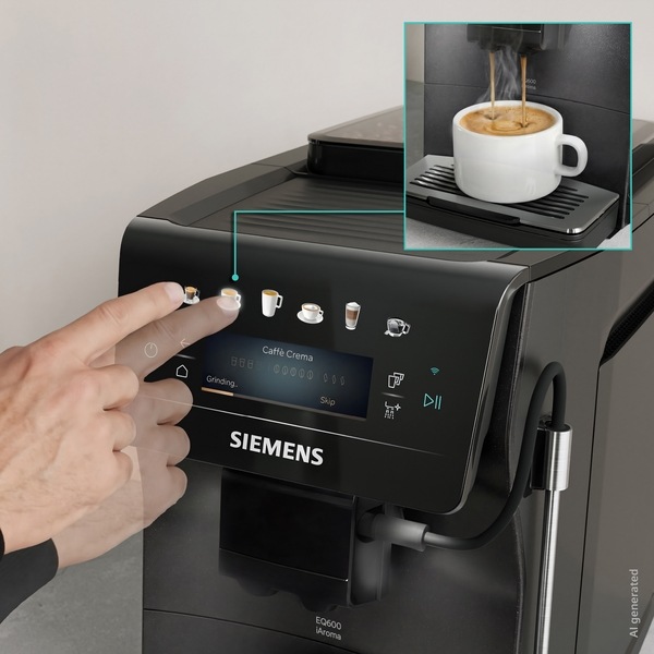 Detailní záber na ovládací panel kávovar Siemens TP603E08