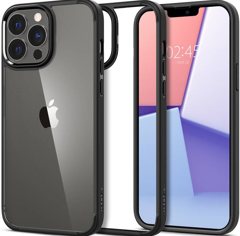 Kryt na mobil Spigen Crystal Hybrid na Apple iPhone 13 Pro Max černý/průhledný Kryt na mobil Spigen Crystal Hybrid na Apple iPhone 13 Pro Max černý/průhledný