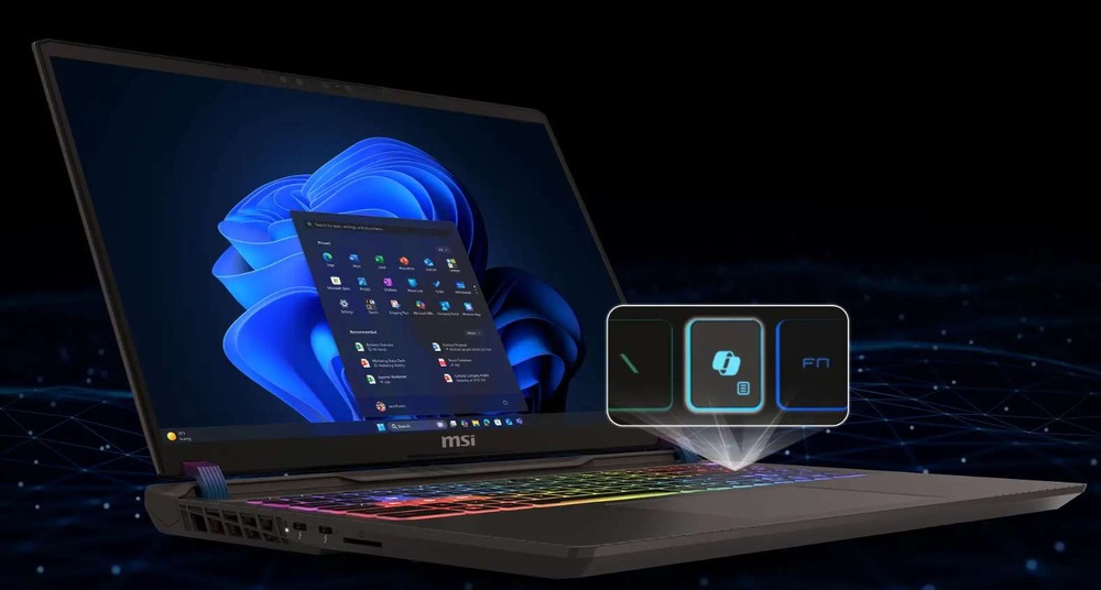 MSI Vector A16 HX se opírá o nástroje umělé inteligence