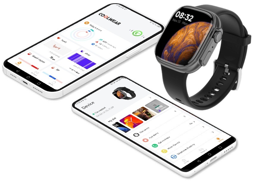 Chytré hodinky Carneo Zephyr Ultra mini HR+ černé Mobilní aplikace CoolWear Pro je dostupná pro iOS, tak i pro Android.