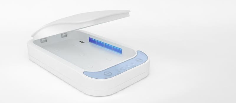 UV sterilizátor FIXED pro mobilní telefony, bezdrátové nabíjení bílý