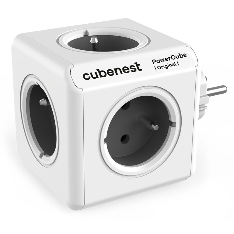 Rozbočovací zásuvka Cubenest Powercube Original, 5x zásuvka šedá/bílá Rozbočovací zásuvka Cubenest Powercube Original, 5x zásuvka šedá/bílá