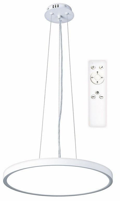 Závěsné svítidlo Top Light Revit 40BZ RC, s dálkovým ovládačem, 36W, 3600lm, stmívání, paměť, průměr 40cm, výška 120cm bílé