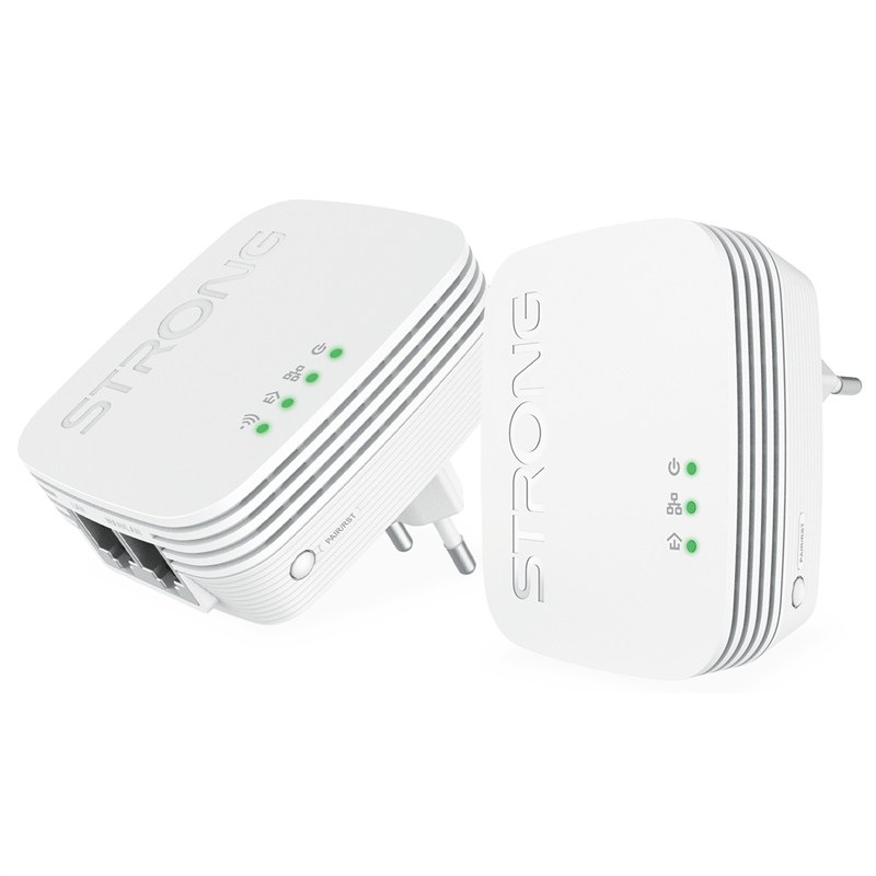 Síťový rozvod LAN po 230V Strong sada 2 adaptérů, W 600 MDUO MINI / 600 Mbit/s bílý