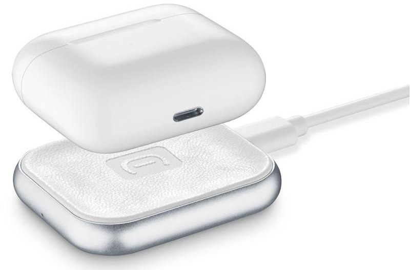 Bezdrátová nabíječka CellularLine Power Base pro Apple Airpods/Airpods Pro bílá