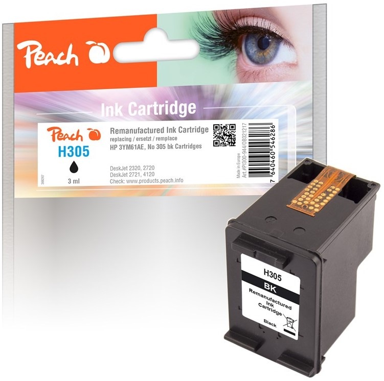Inkoustová náplň Peach HP 305, 120 stran - černá