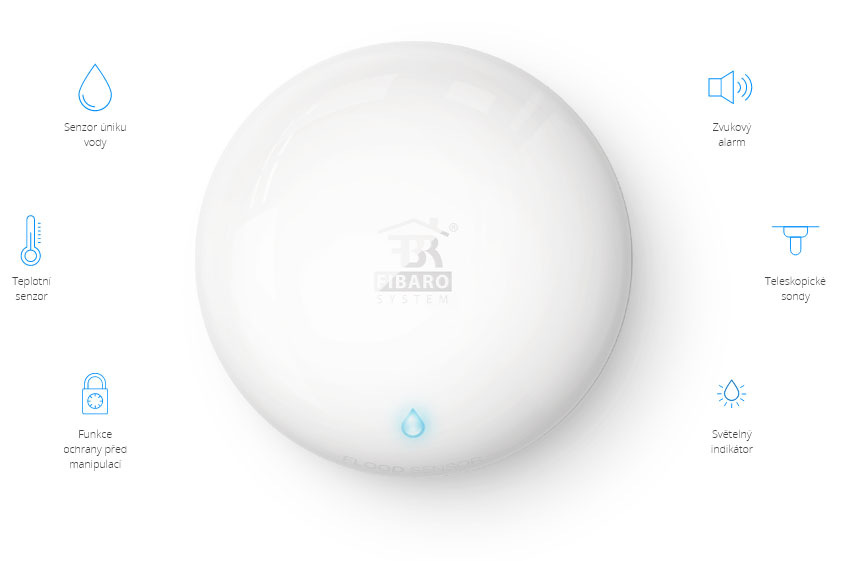 Detektor úniku vody Fibaro Z-Wave Plus Detektor úniku vody Fibaro Z-Wave Plus