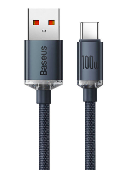 Kabel Baseus Crystal Shine Series USB/USB-C 100W 2m černý Kabel Baseus Crystal Shine Series USB/USB-C 100W 2m černý