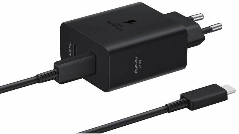 Nabíječka do sítě Samsung 2x USB-C, s funkcí Fast Charge 50W + kabel USB-C černá
