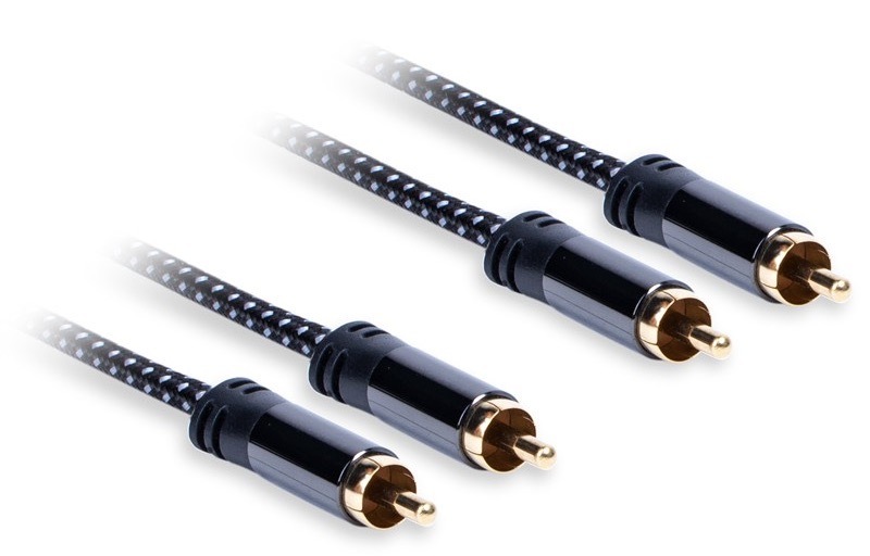 Kabel AQ 2xRCA/2xRCA, M/M, 3 m černý