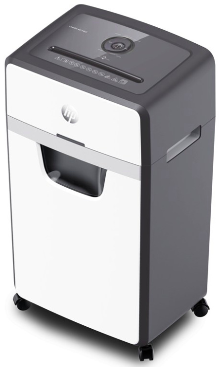 Skartovač dokumentů HP OneShred 24CC bílý s křížovým řezem a výsuvným košem na kolečkách