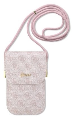 Taštička přes rameno Guess PU 4G Metal Logo Script růžové