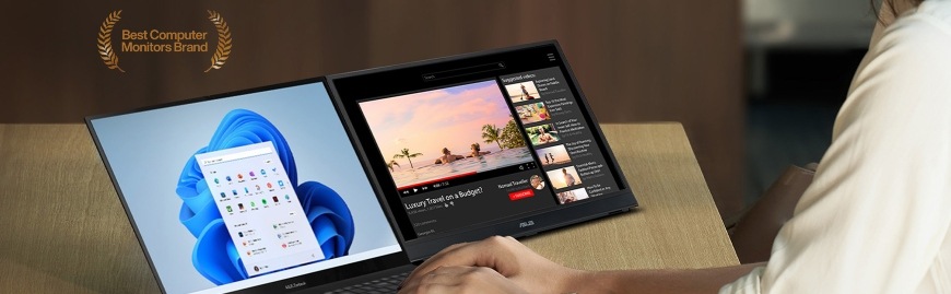 Monitor Asus ZenScreen MB169CK černý Práce na notebooku s připojeným displejem Asus ZenScreen MB169CK