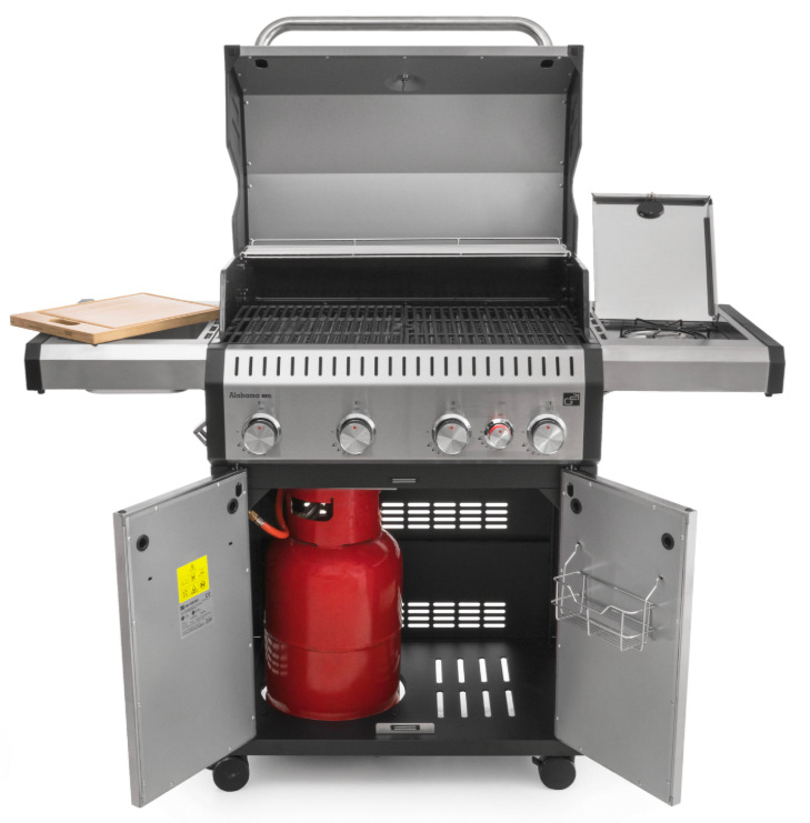 Otevřený gril G21 Alabama Silver BBQ Premium Line s úložným prostorem pro plynovou láhev