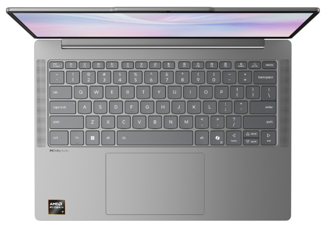 Notebook Lenovo IdeaPad Slim 5 14AKP10 šedý Klávesnice bez numerické části a vícedotykový touchpad notebooku Lenovo IdeaPad Slim 5