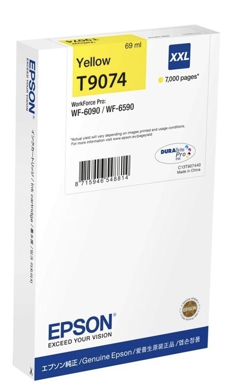 Inkoustová náplň Epson T9074 XXL, 7000 stran žlutá