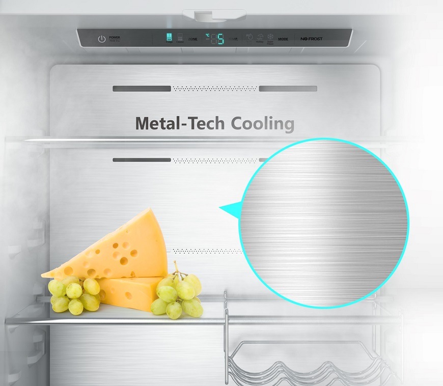 Americká chladnička Hisense RF632N4AFC1, černá, Metal-Tech Cooling