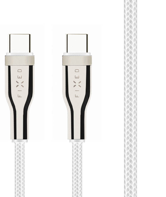 Kabel FIXED USB-C/USB-C s podporou PD, 100W, 2m - bílý