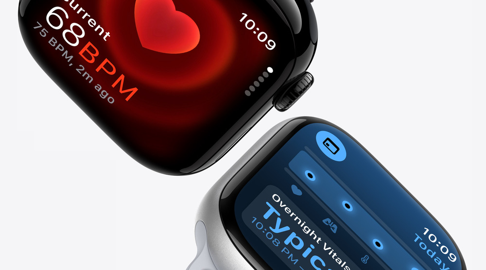 Chytré hodinky Apple Watch Series 10 GPS + Cellular 42mm pouzdro z přírodního titanu - skálově šedý sportovní řemínek - S/M