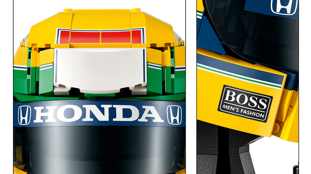 Stavebnice LEGO® Editions 43024 Helma Ayrton Senna Výstavní model helmy Ayrtona Senny potěší fanoušky Formule 1 a sběratele; měří přes 19 cm na výšku a krásně vynikne na poličce.