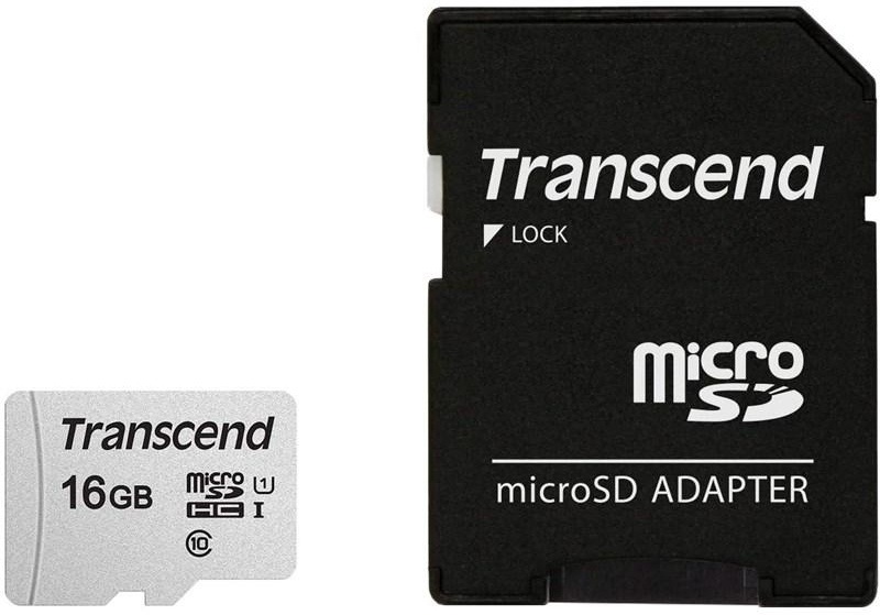 Paměťová karta Transcend 300S microSDHC 16GB UHS-I U1 (95R/10W) + adapter