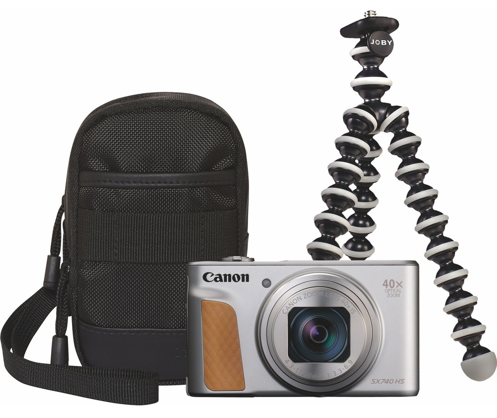 Digitální fotoaparát Canon PowerShot SX740 HS, TRAVEL KIT stříbrný