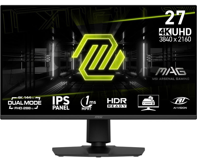 Herní monitor MSI MAG 275UPD E14 v černé barvě.