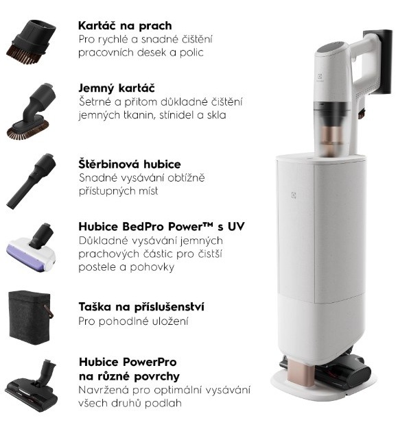 Tyčový vysavač Electrolux 800 Hygienic UV EP83HB25UV bílý Tyčový vysavač Electrolux 800 Hygienic UV EP83HB25UV bílý