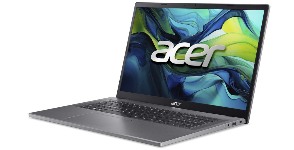 Notebook Acer Aspire Go 17 (AG17-31P-3040) šedý 17,3" IPS displej s Full HD rozlišením nabízí velkou pracovní plochu a pohodlné sledování obsahu.