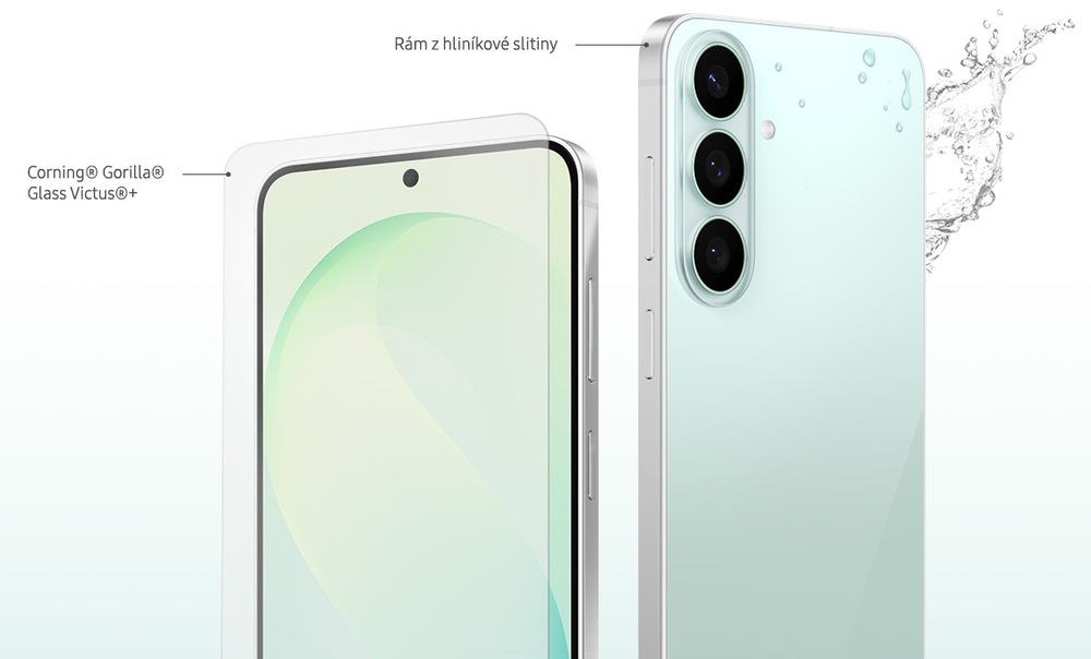 Detail tenkého provedení a konstrukce mobilního telefonu Samsung Galaxy S26 FE 5G