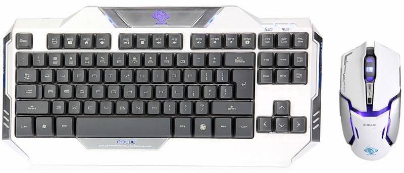 Klávesnice s myší E-Blue Auroza, US bílá