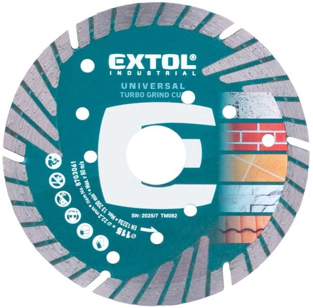 Kotouč diamantový EXTOL 8703061 pro beton, železobeton, žulu, cihly, kámen, dlaždice, keramiku