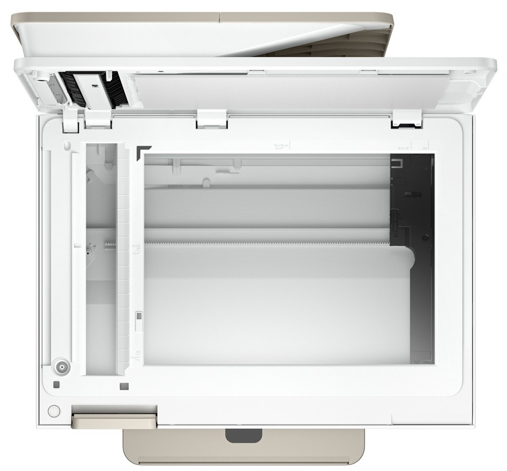 Tiskárna multifunkční HP ENVY Photo 7930, služba HP Instant Ink bílá Tiskárna multifunkční HP ENVY Photo 7930 s otevřeným víkem skeneru