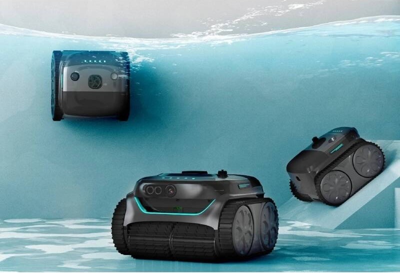 Vysavač bazénový Wybot C2 Pro Vision černý Robotický bazénový vysavač WYBOT C2 Pro Vision při čištění stěn a dna bazénu