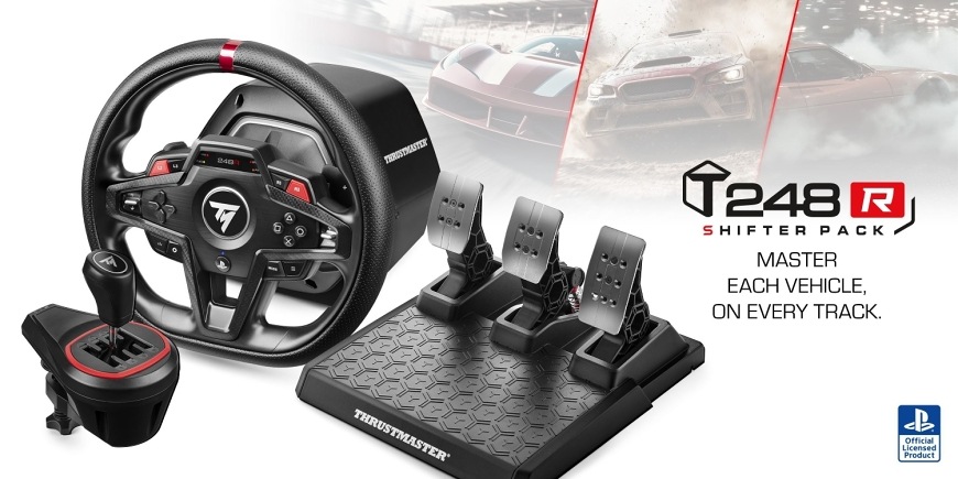 Volant Thrustmaster T248R Shifter Pack, PC , PS5/4 černý Sada volantu, pedálů a řadicí páky s označením T248R Shifter Pack