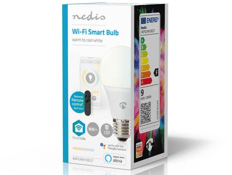 Chytrá žárovka Nedis SmartLife klasik, Wi-Fi, E27, 806 lm, 9 W, Teplá - studená bílá Chytrá žárovka Nedis SmartLife klasik, Wi-Fi, E27, 806 lm, 9 W, Teplá - studená bílá