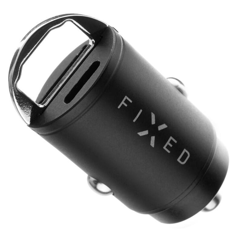 Adaptér do auta FIXED USB-C PD, USB QC 3.0, 30W černý