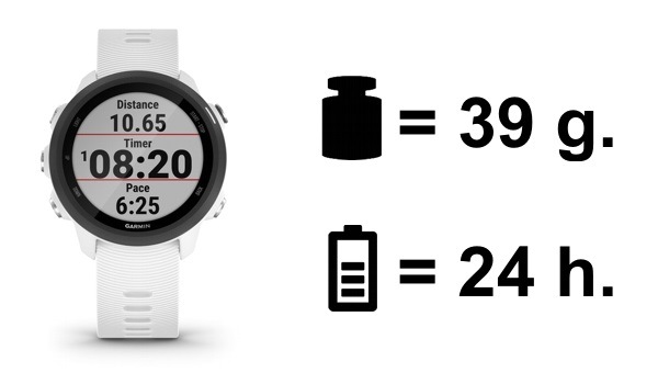 Chytré hodinky Garmin Forerunner 245 Optic šedé Forerunner 450 Optic baterka