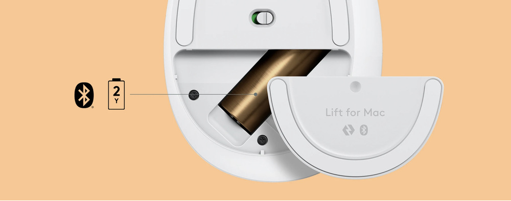 Myš Logitech Lift Vertical Ergonomic for Mac bílá