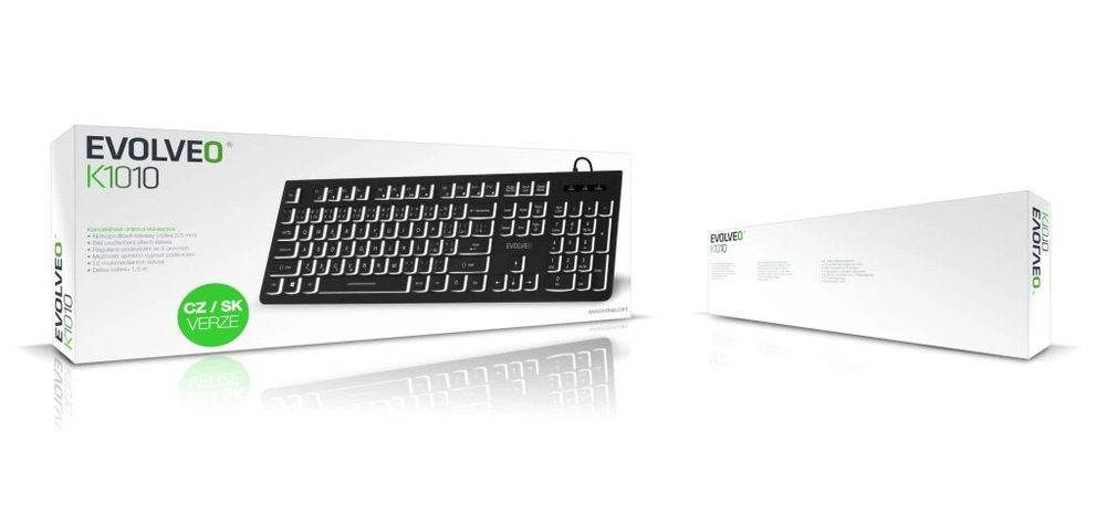 Klávesnice Evolveo K1010, CZ+SK černá Evolveo K1010 CZ/SK