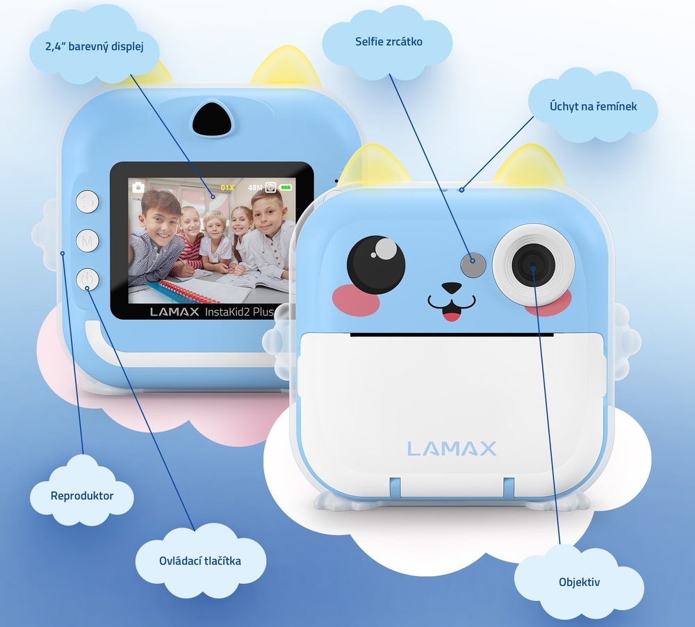 Instantní fotoaparát LAMAX InstaKid2 AI Plus modrý Instantní fotoaparát LAMAX InstaKid2 AI Plus modrý