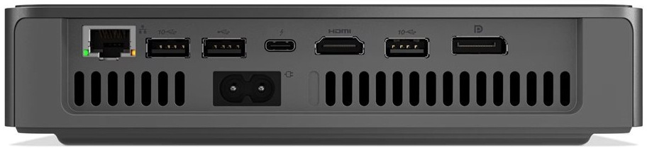 PC mini Lenovo IdeaCentre Mini 01IRH10R černý Zadní strana PC IdeaCentre Mini s bohatou sadou portů