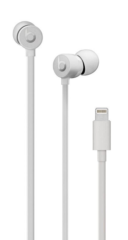 Sluchátka Beats urBeats3 s Lightning konektorem - saténově stříbrná