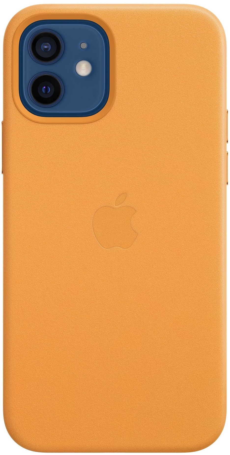 Kryt na mobil Apple Leather Case s MagSafe pro iPhone 12 a 12 Pro - měsíčkově oranžový