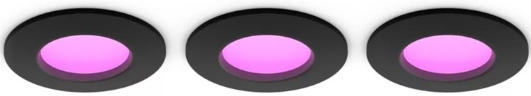 Vestavné svítidlo Philips Hue Slim downlight S (90mm), 3ks - černé