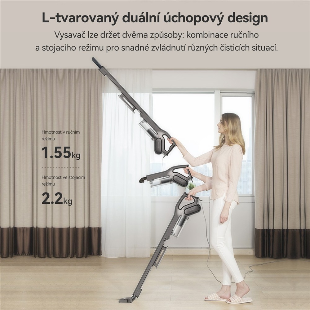Tyčový vysavač Deerma DEM-DX700S šedý