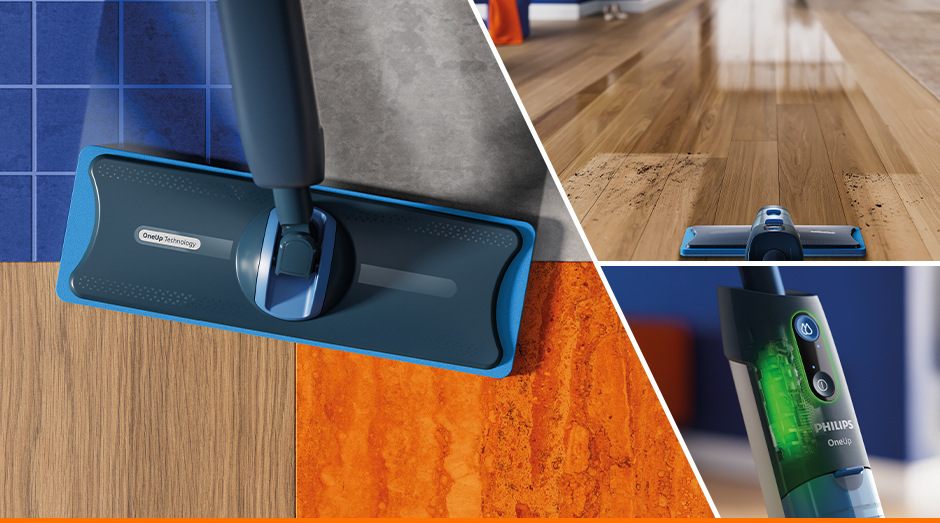  Elektrický mop Philips XV5113/01 OneUp vytírá podlahu i dlažbu