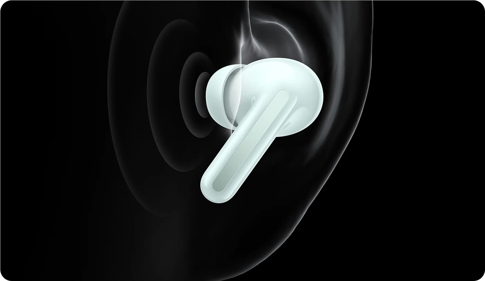 Sluchátka Xiaomi Buds 6 Ceramic White bílá Ilustrace ucha se sluchátkem Buds 6 vybaveného aktivním potlačením hluku