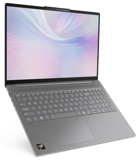 Šedý notebook Lenovo IdeaPad Slim 5 16AKP10 s otevřeným displejem a numerickou klávesnicí